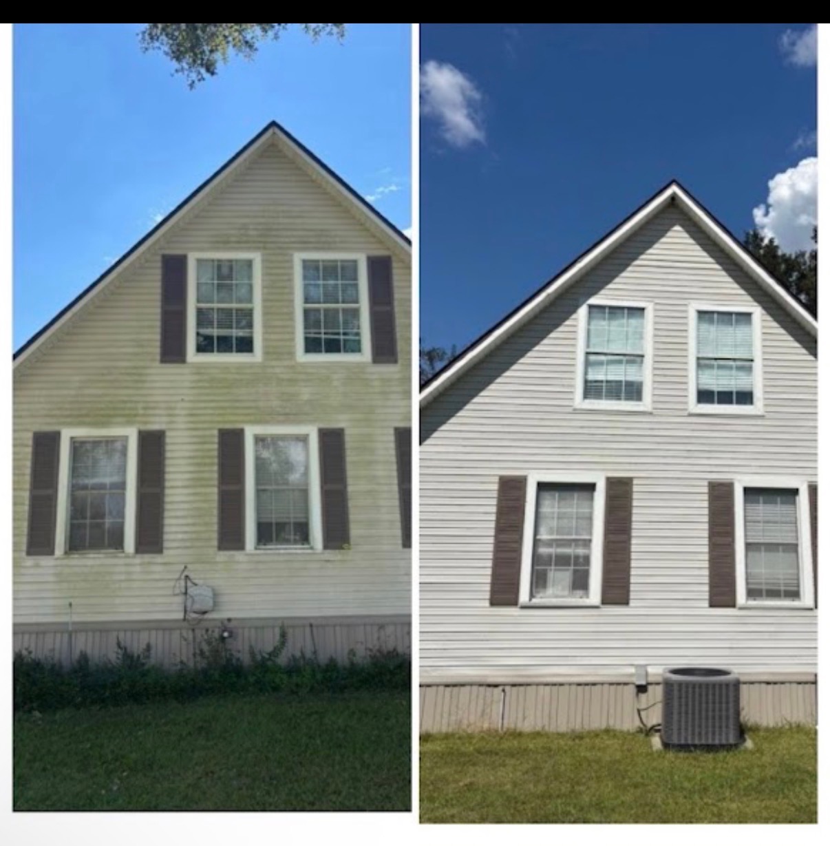 Painted gable, transformed. — before and after by Hoffs Exterior Cleaning
